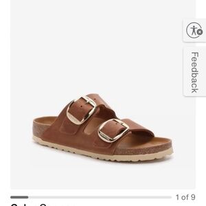 NEW Birkenstock big buckle Arizona Cognac 36 narrow